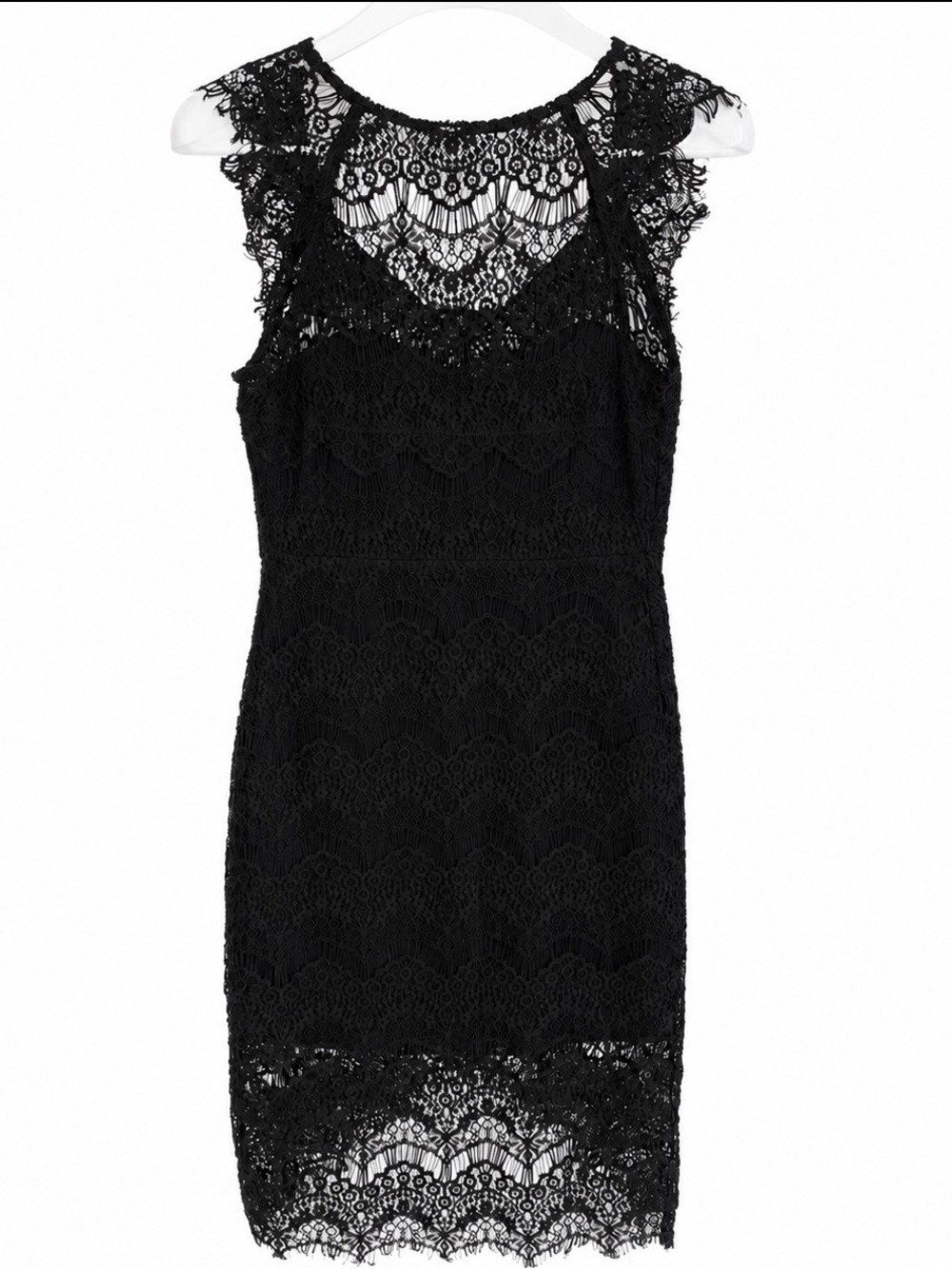 Free People Intimately Black Lace Midi Dress XS Boho Sheer Overlay